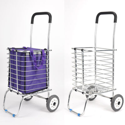 품질  German Foldable Wholesale Supermarket Foldable Metal Trolley 4 Wheels Trolley 35L Shopping Bag 공장