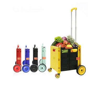 품질  Market Shopping Cart Lightweight Folding Plastic Portable Grocery Cart Trailer Hand Cart 공장