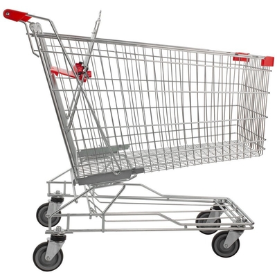 Durable Asian Style Grocery Carts Supermarket Shopping Trolley With Durable Wheels 80L 125L 210L